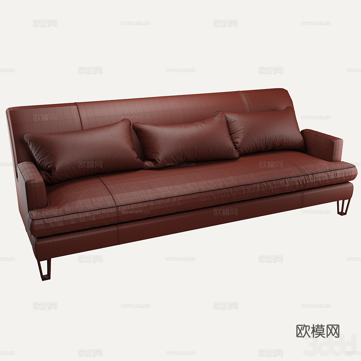 沙发 三人沙发免费3d模型