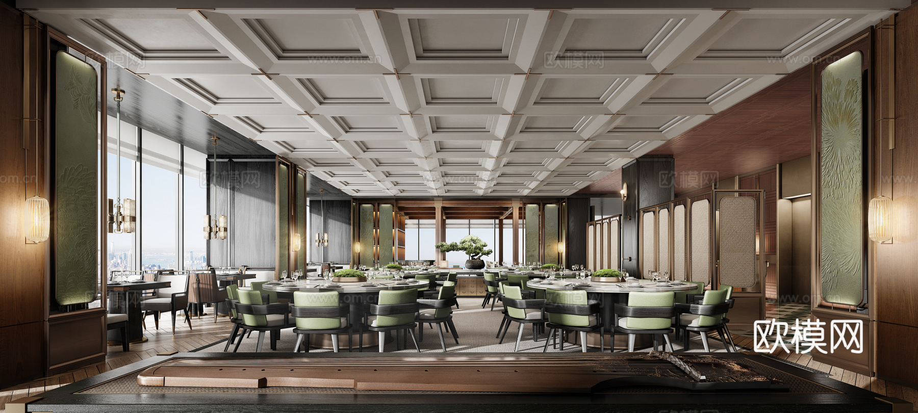 酒店全日餐厅 餐厅 布菲台 中餐厅 西餐厅3d模型