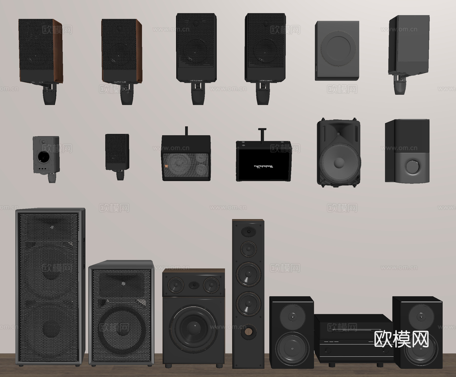 音响 音箱 扩音器 低音炮su模型