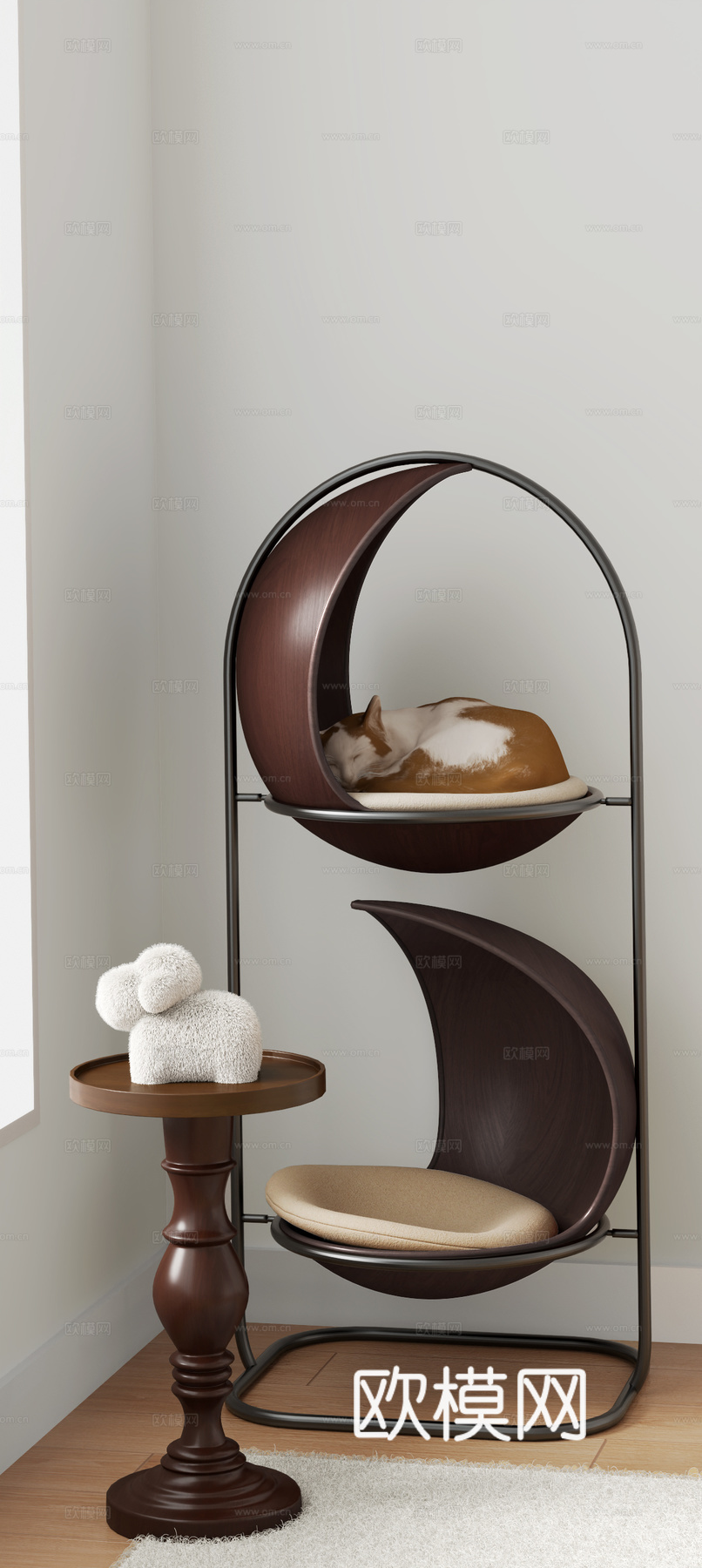 猫爬架角几3d模型