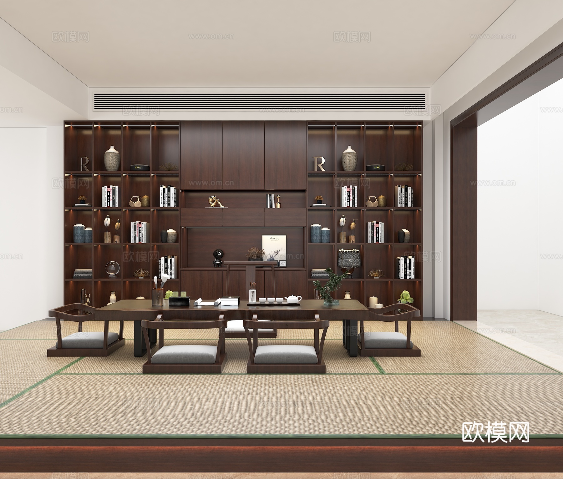 全屋定制 现代榻榻米 储物柜3d模型