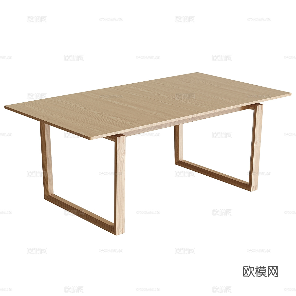 新中式实木长餐桌椅3d模型