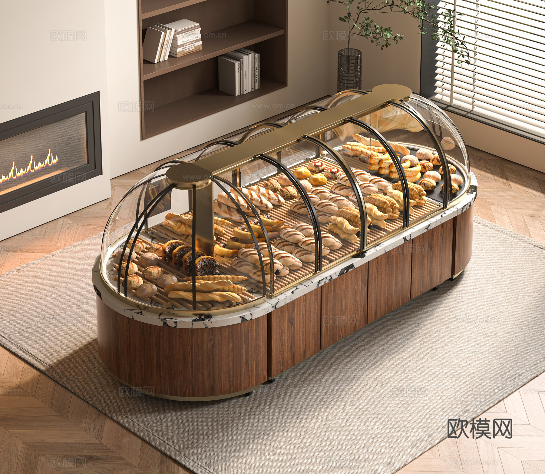 现代甜品面包店3d模型