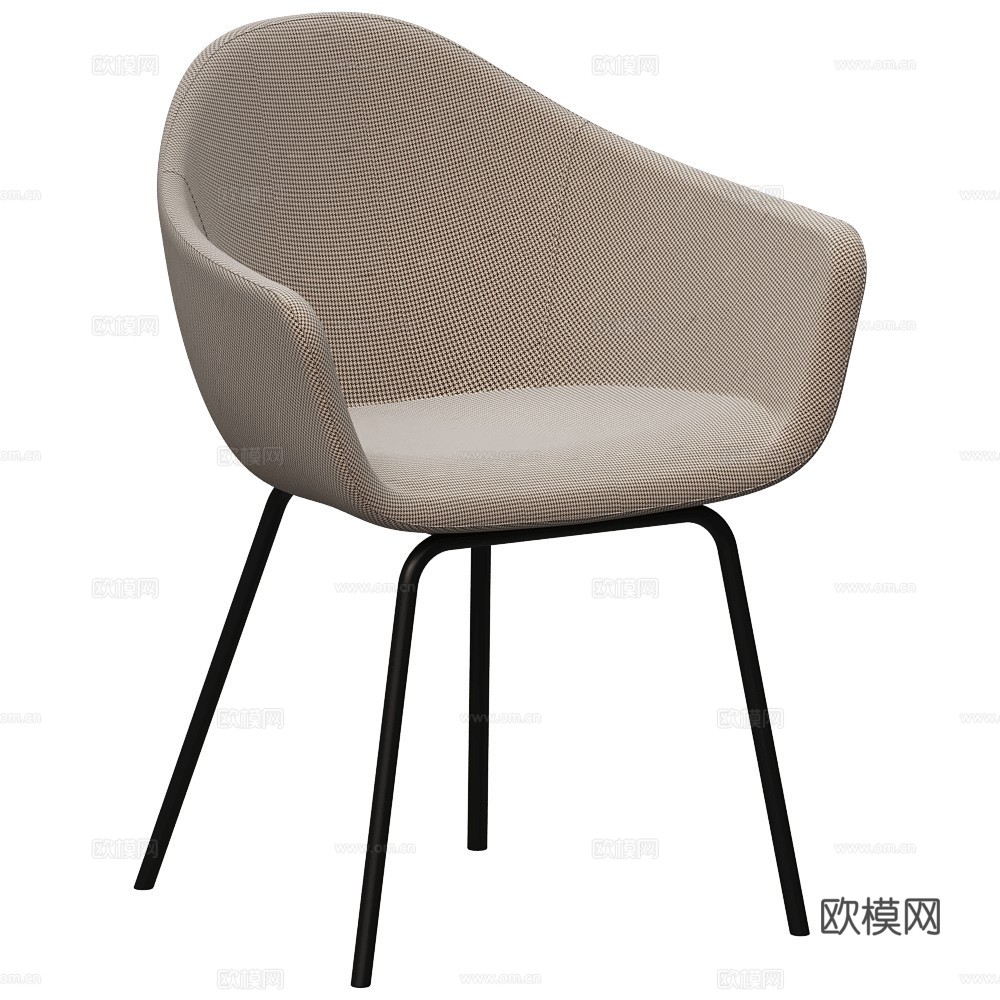 Blasco&amp;Vila 现代单椅 布艺单椅 扶手椅 餐椅3d模型