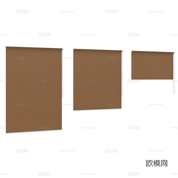 现代窗帘 布帘 卷帘 厨卫 卧室 书房帘组合3d模型下载