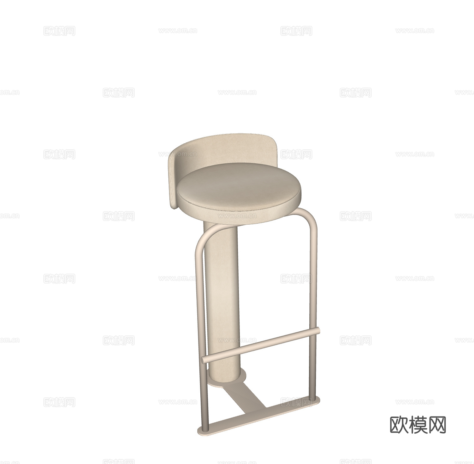 WOO 现代吧椅 布艺吧椅 极简吧椅 吧凳su模型