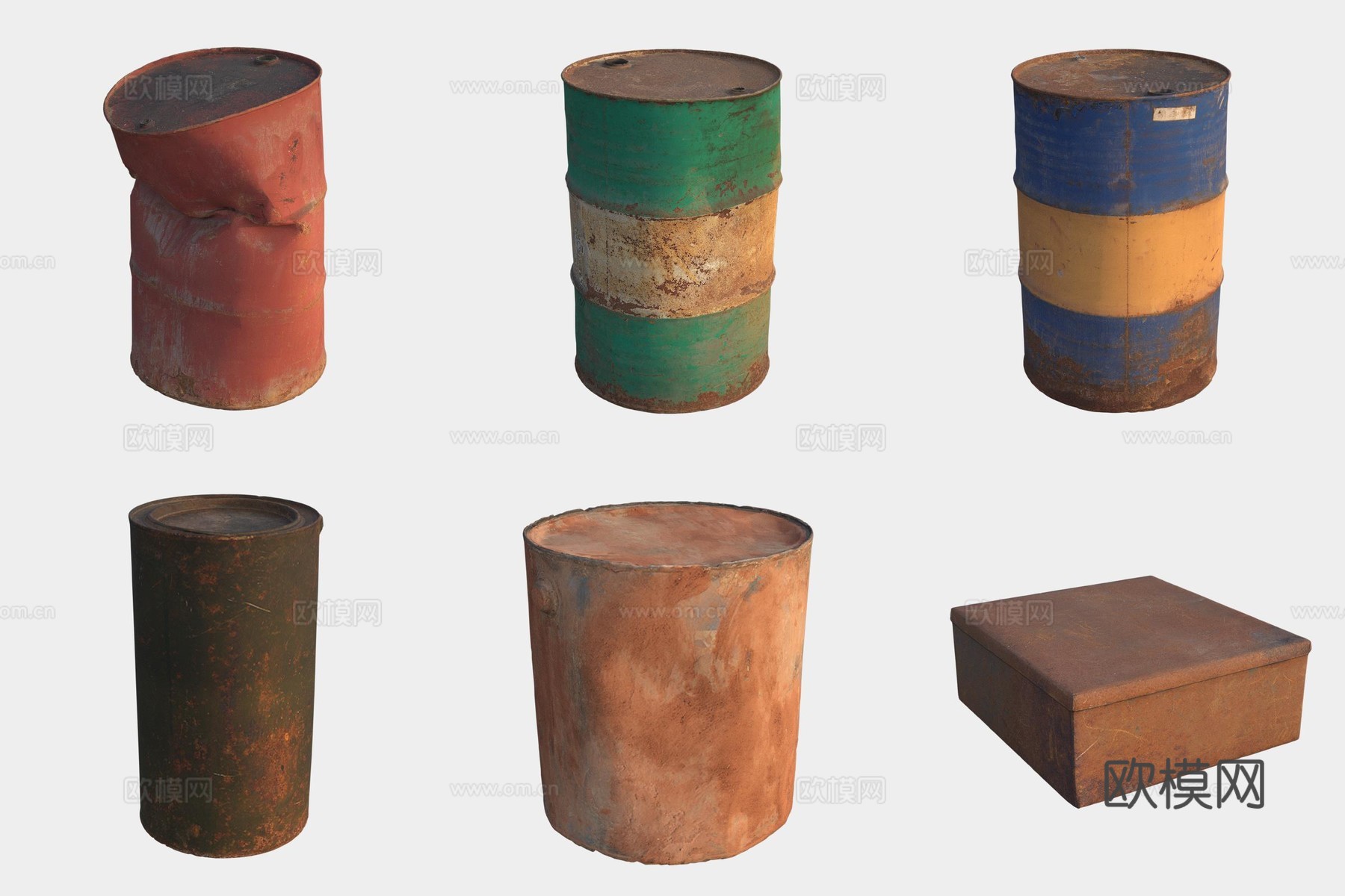 工业用品油桶铁桶铁盒3d模型