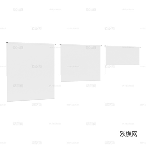 现代窗帘 布帘 卷帘 厨卫 卧室 书房帘组合3d模型下载