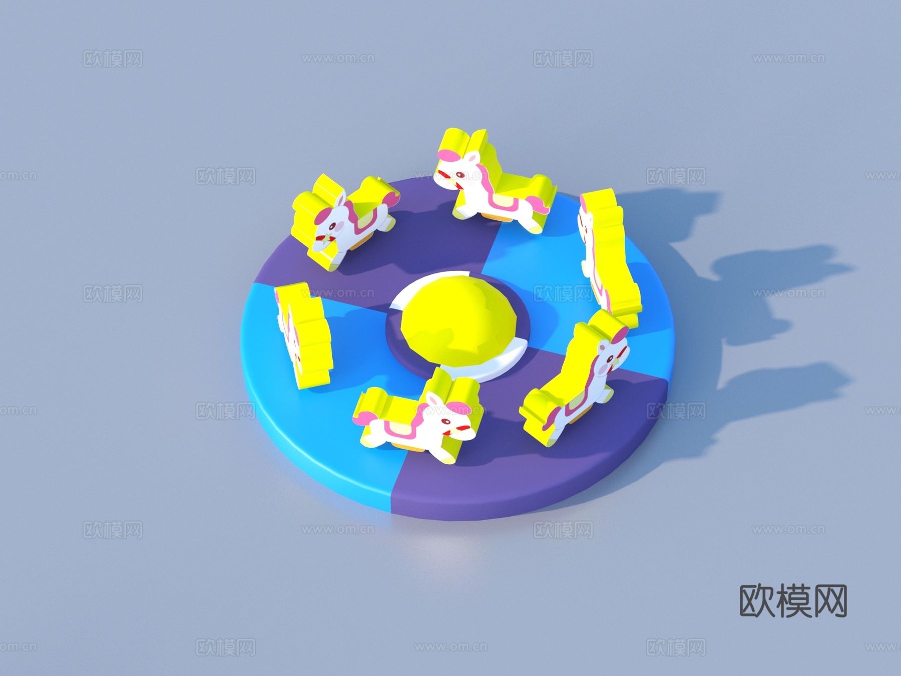 卡通玩具 儿童乐园转转乐 旋转木马3d模型