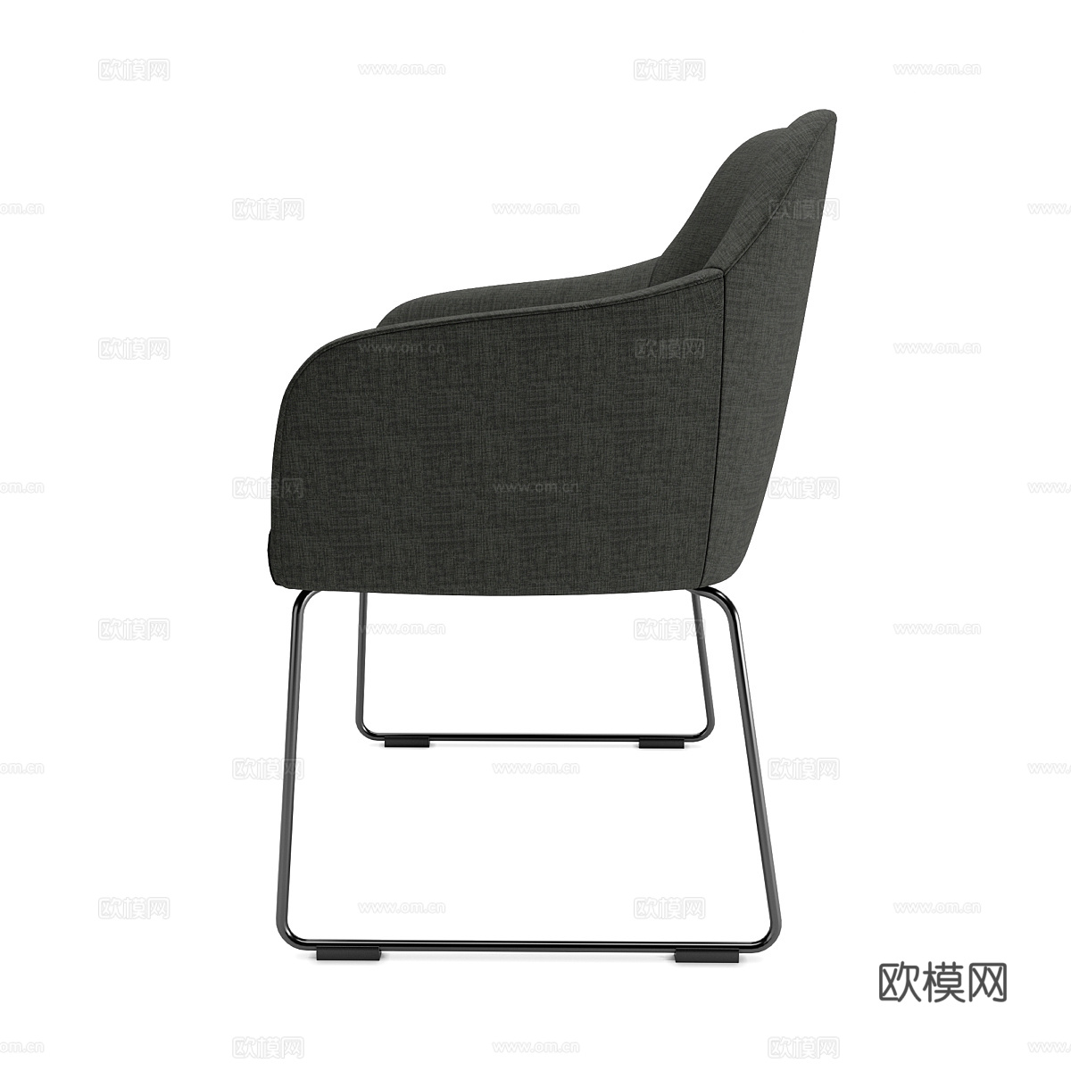 现代意式极简布艺扶手椅3d模型