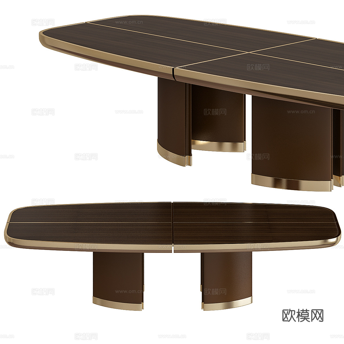 现代轻奢椭圆餐桌3d模型