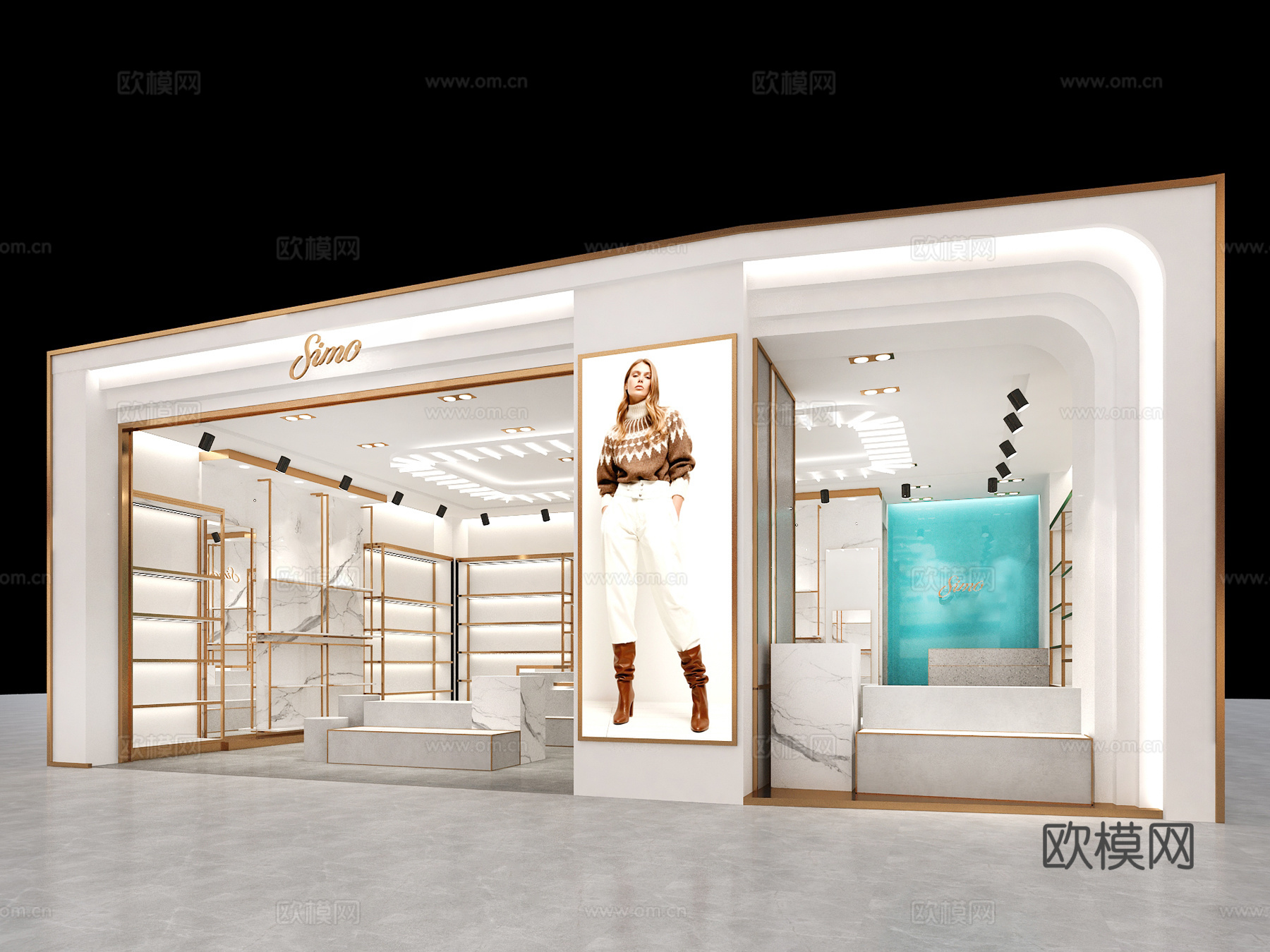 现代简约鞋店3d模型