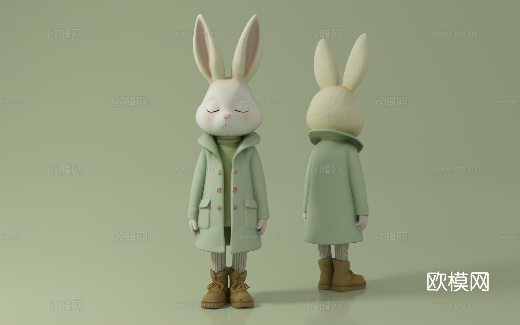 兔子先生 兔 卡通动物 动漫人物 手办 创意 装饰 摆件 雕3d模型