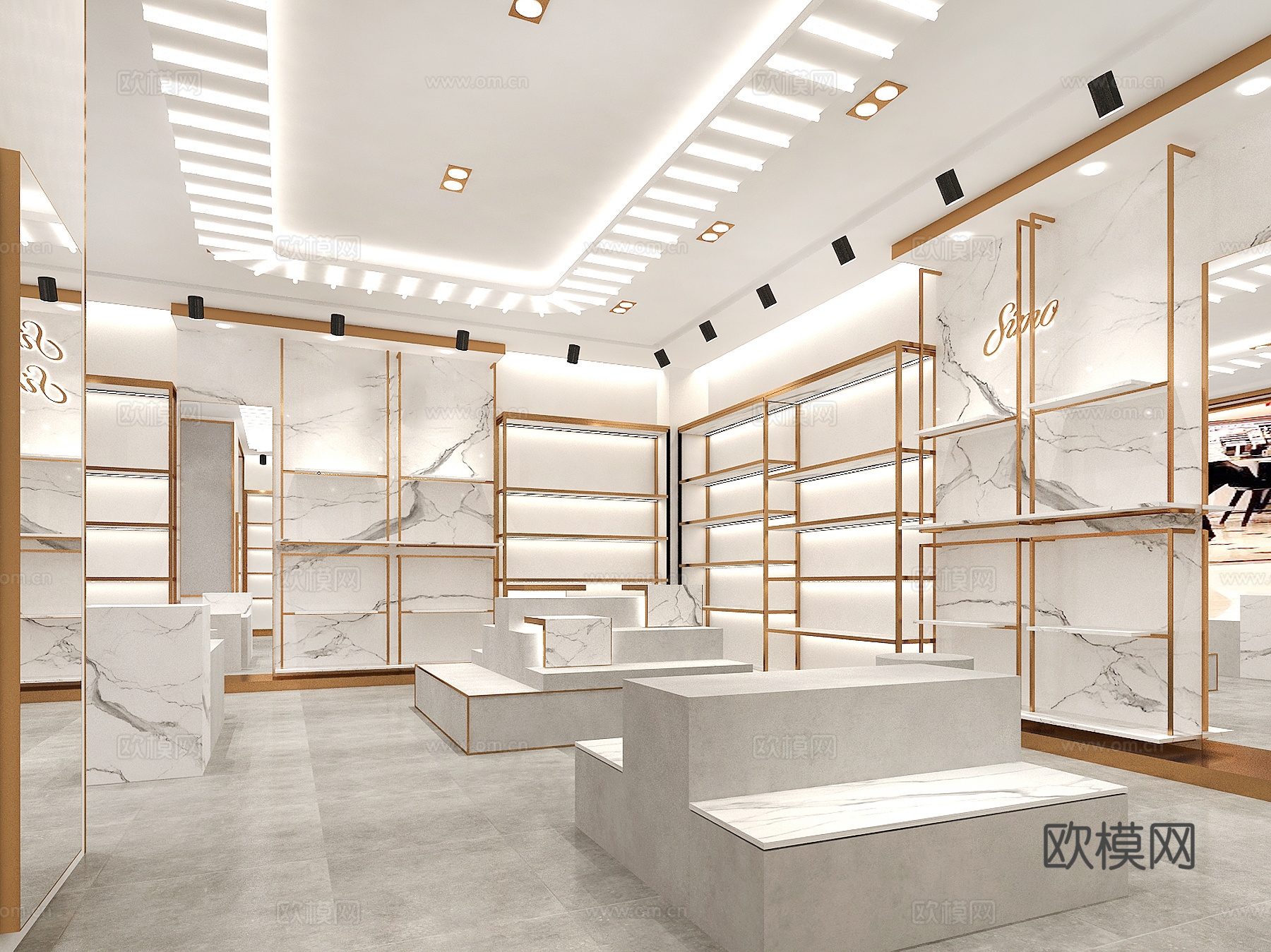 现代简约鞋店3d模型