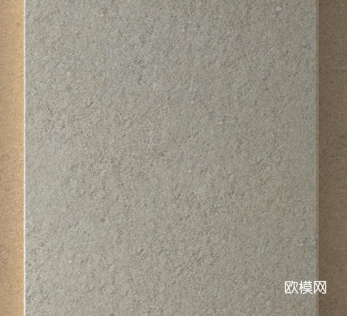 无缝莱姆石 花岗岩 岩板 麻石 护墙板3d模型