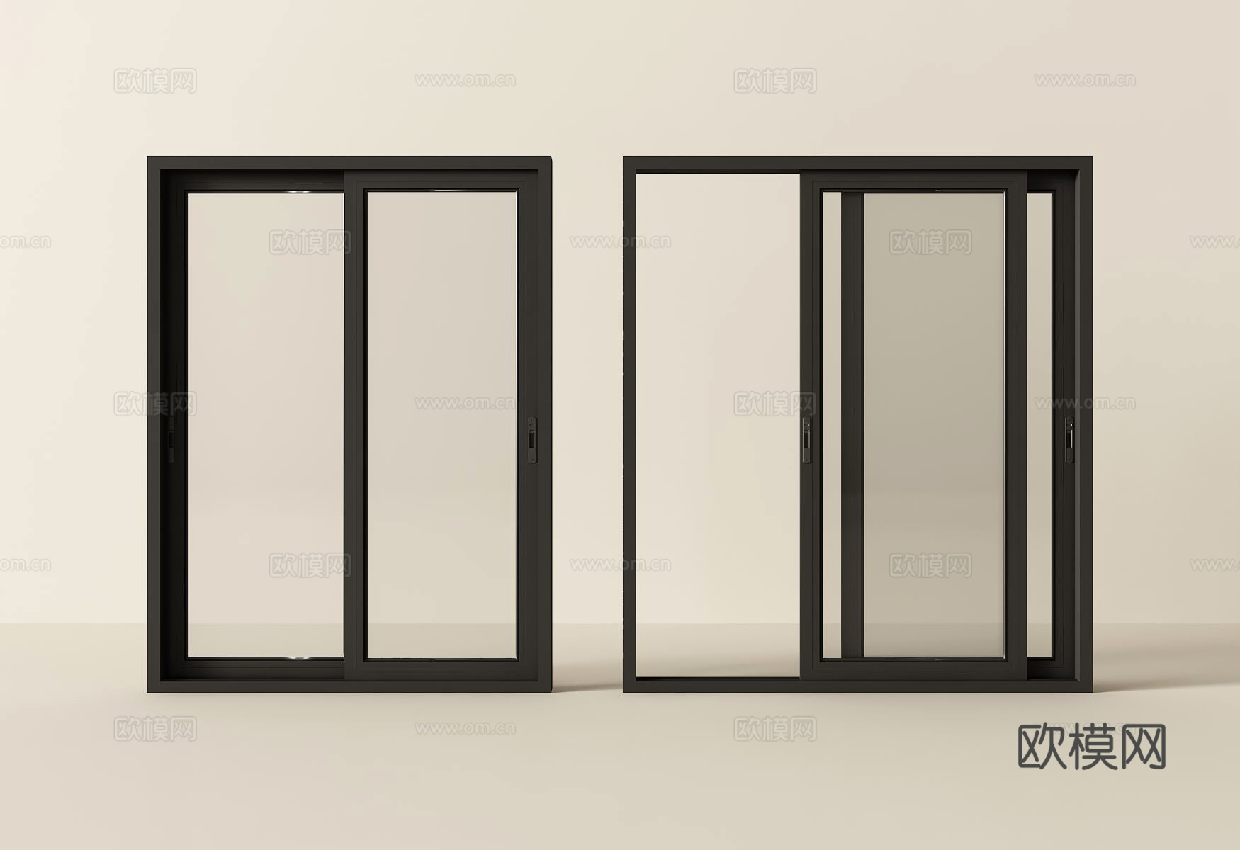 现代窗户推拉窗3d模型