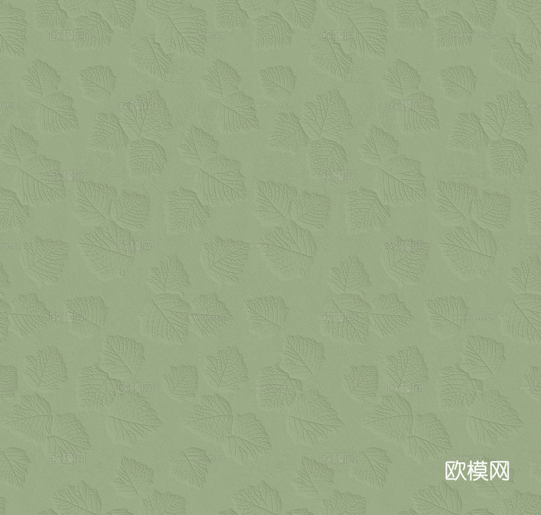 无缝绿色自然植物印花肌理漆 绿色印花艺术漆