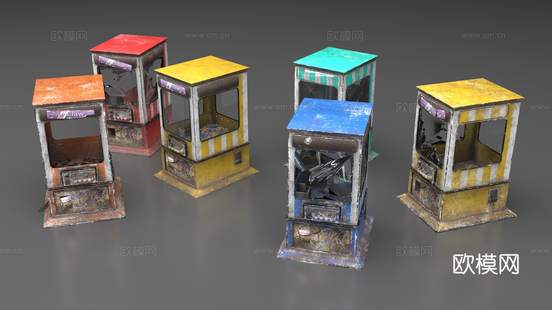 末日风格破旧街机3d模型