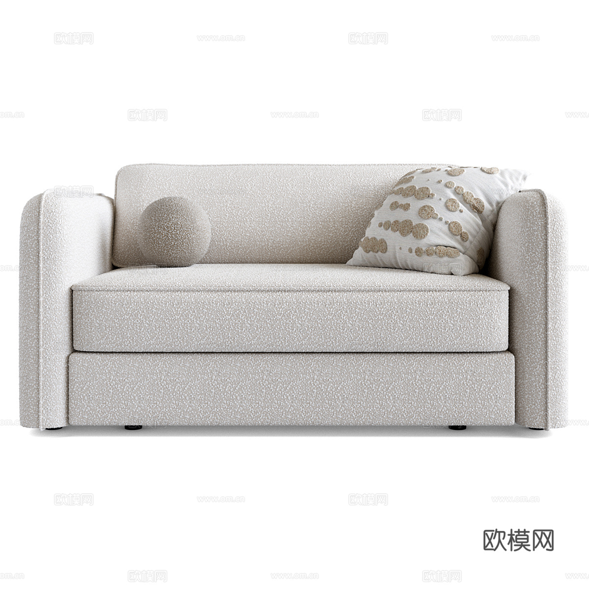 现代奶油风布艺休闲沙发3d模型