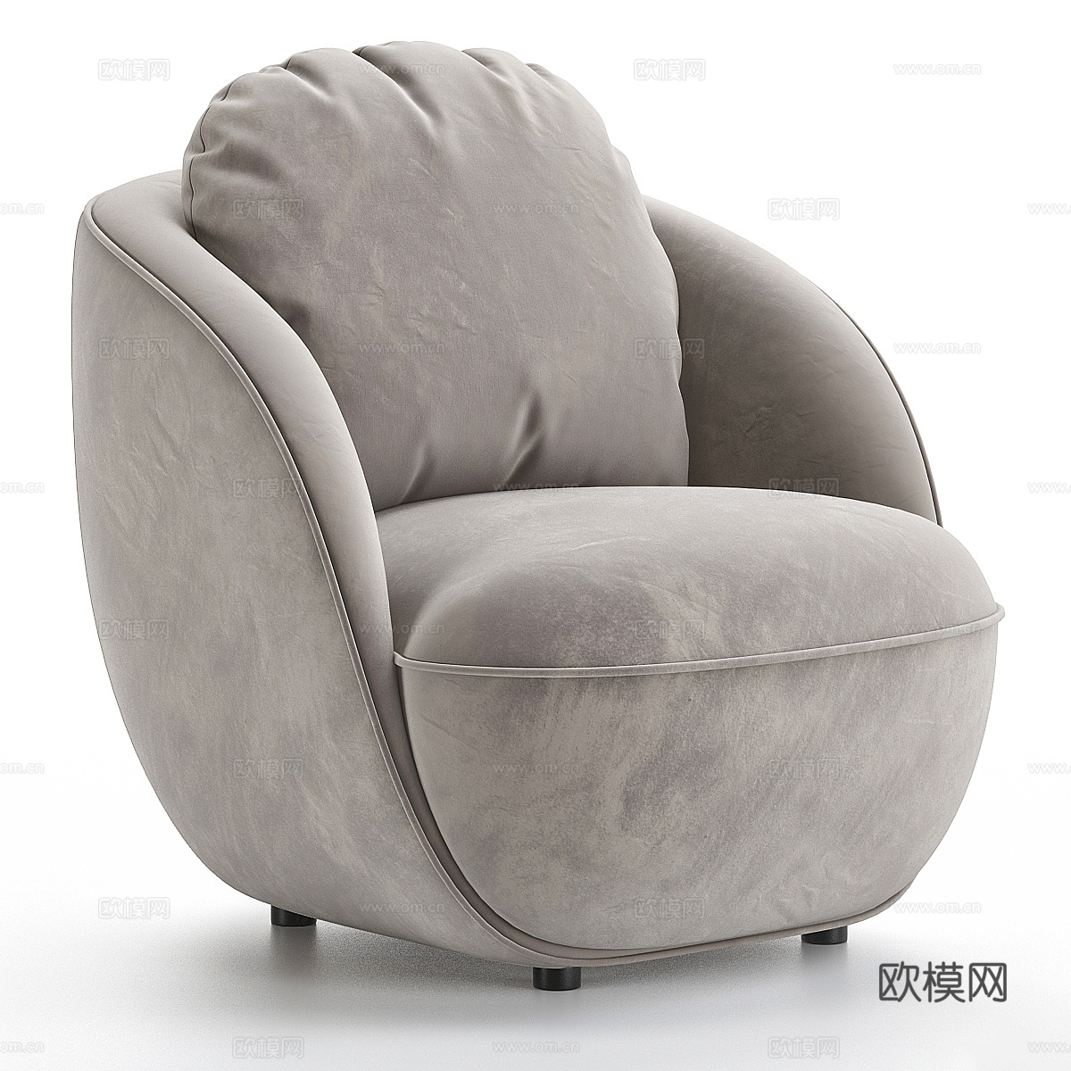 现代意式布艺休闲椅3d模型