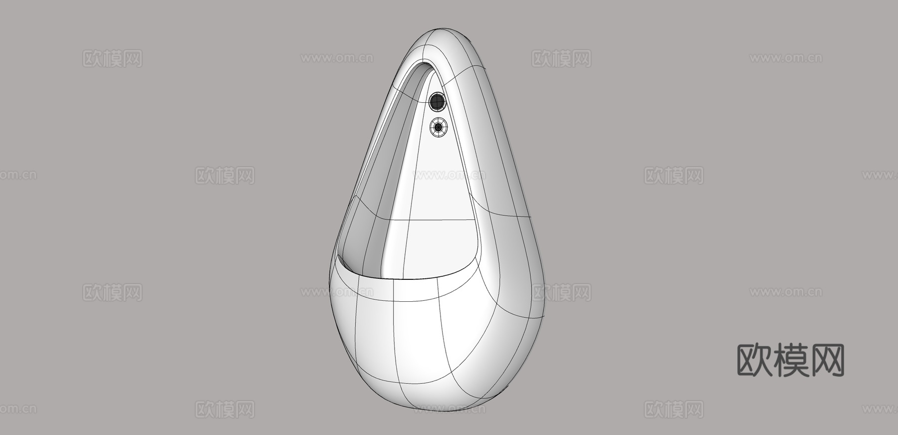 现代小便斗 小便池su模型