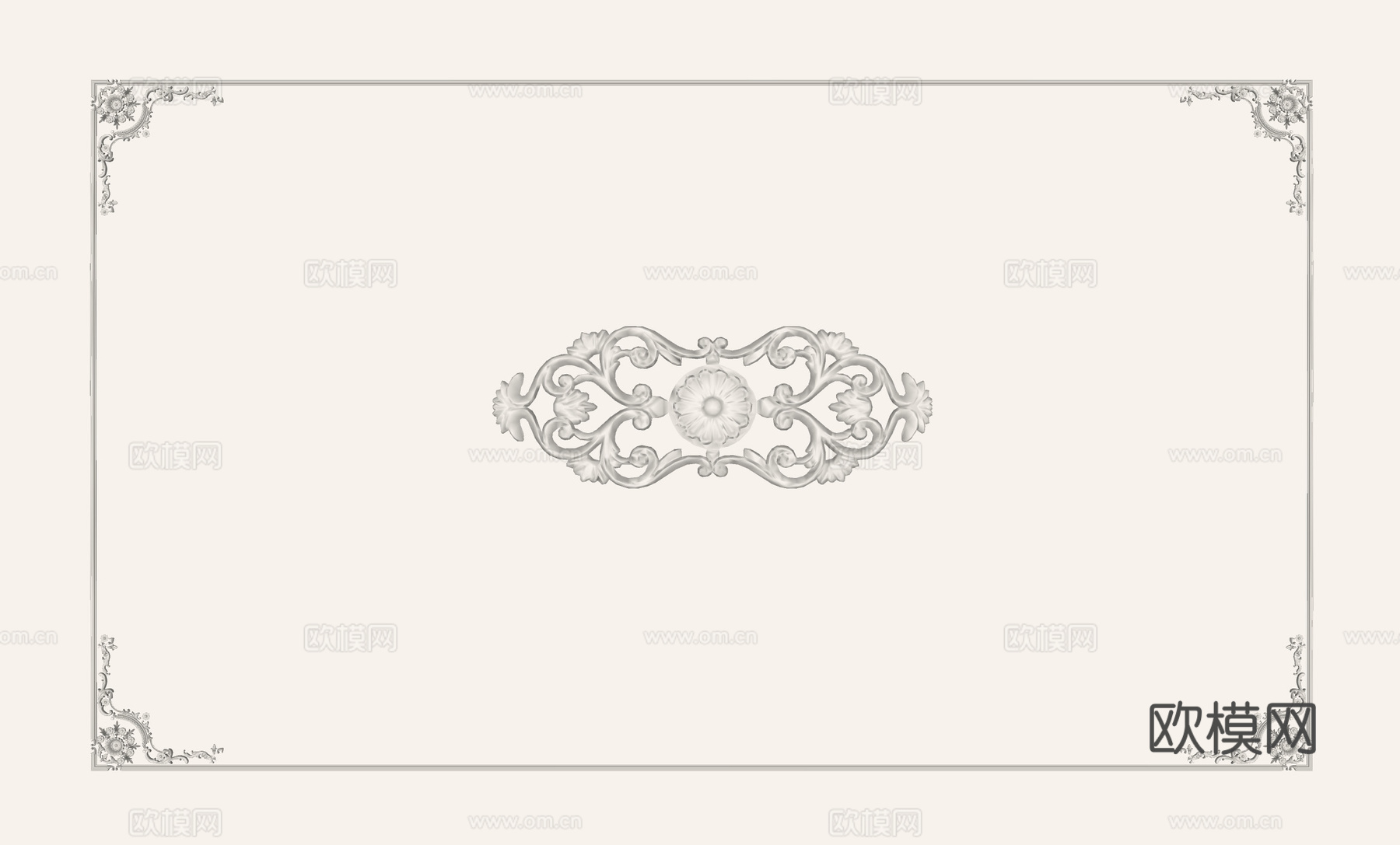 欧式室内装修石膏雕花吊顶su模型