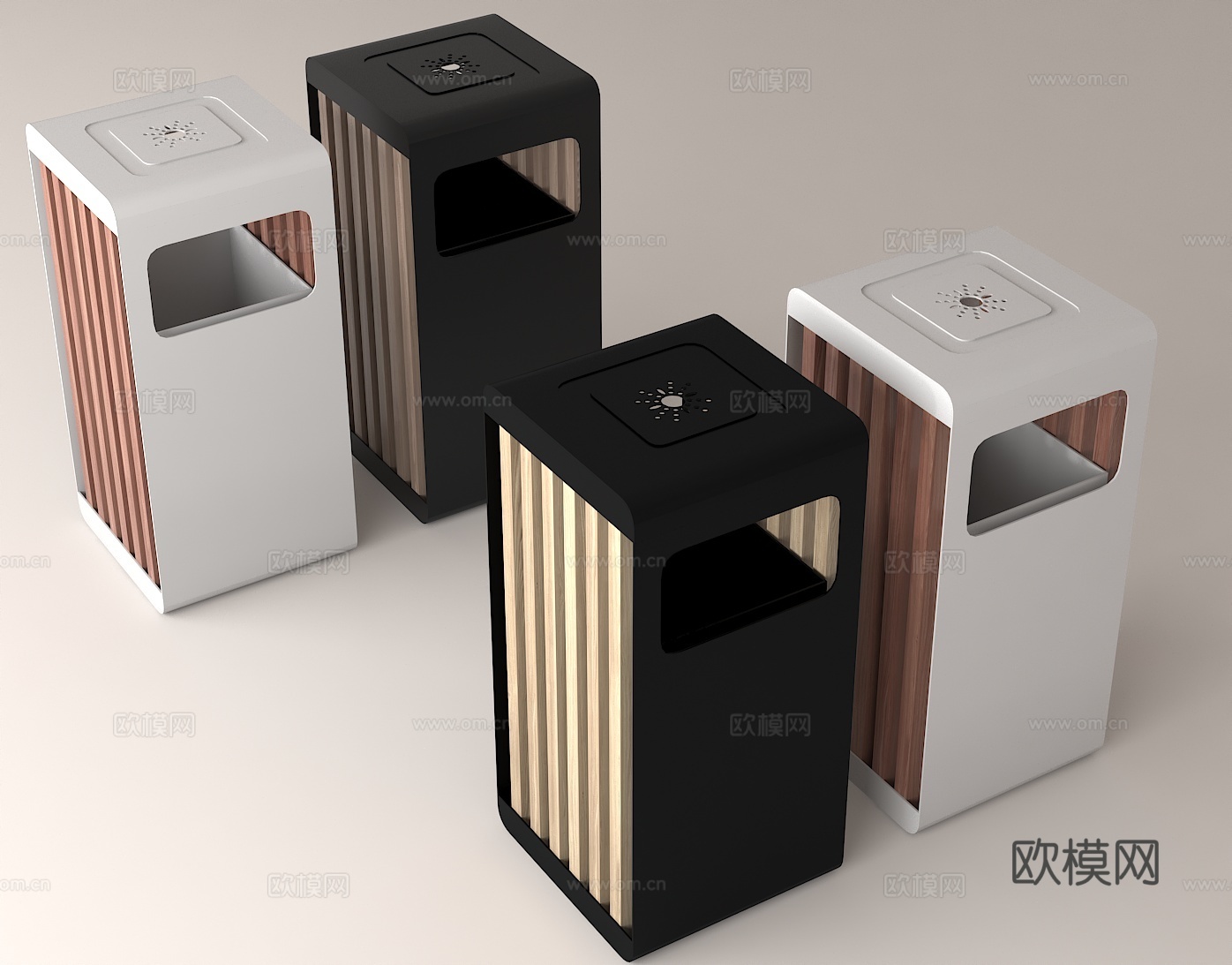 现代设计环保设施户外垃圾桶3D模型3d模型