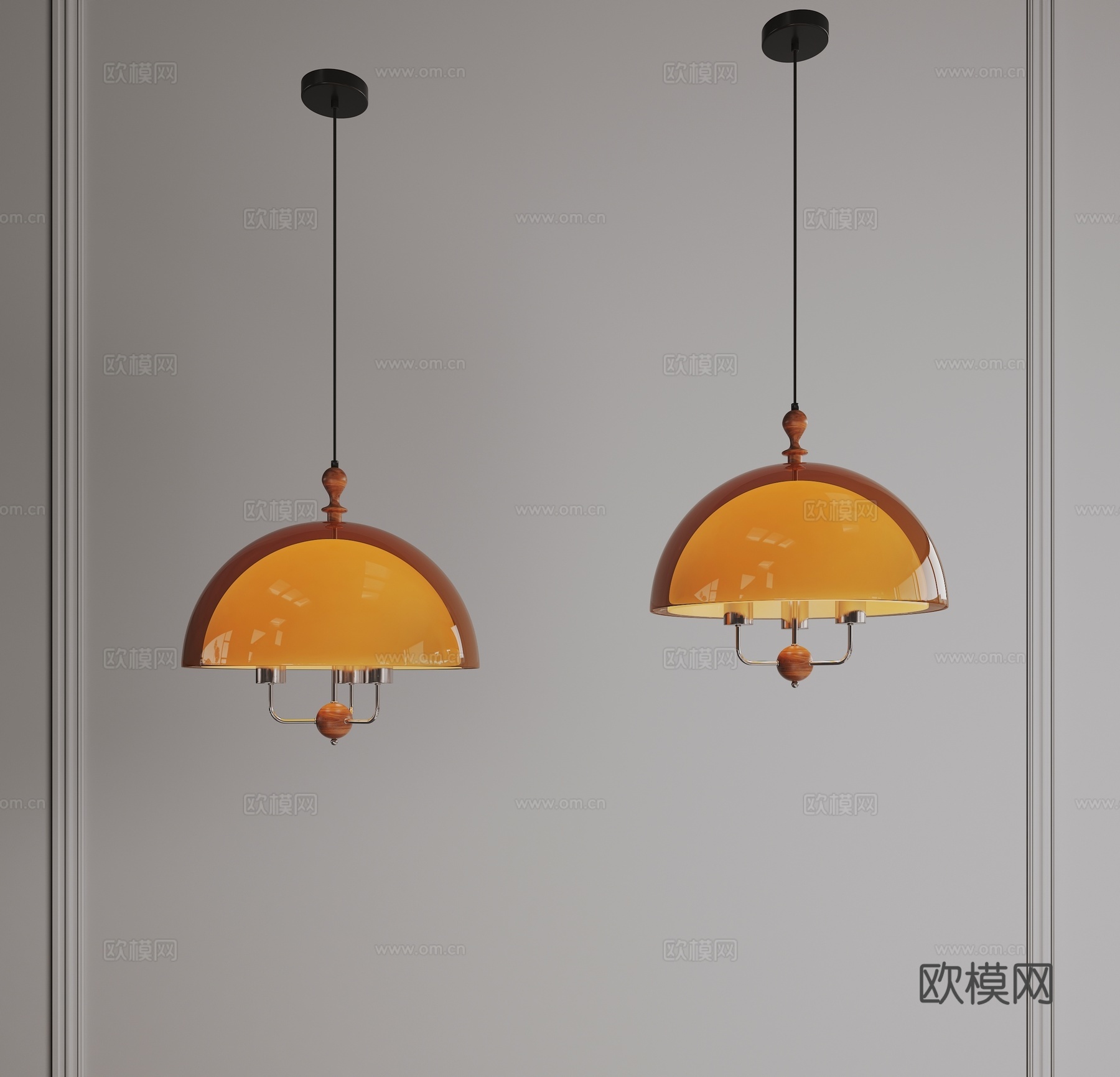 中古吊灯 餐厅吊灯 法式吊灯 包豪斯吊灯 玻璃吊灯 复古吊灯3d模型