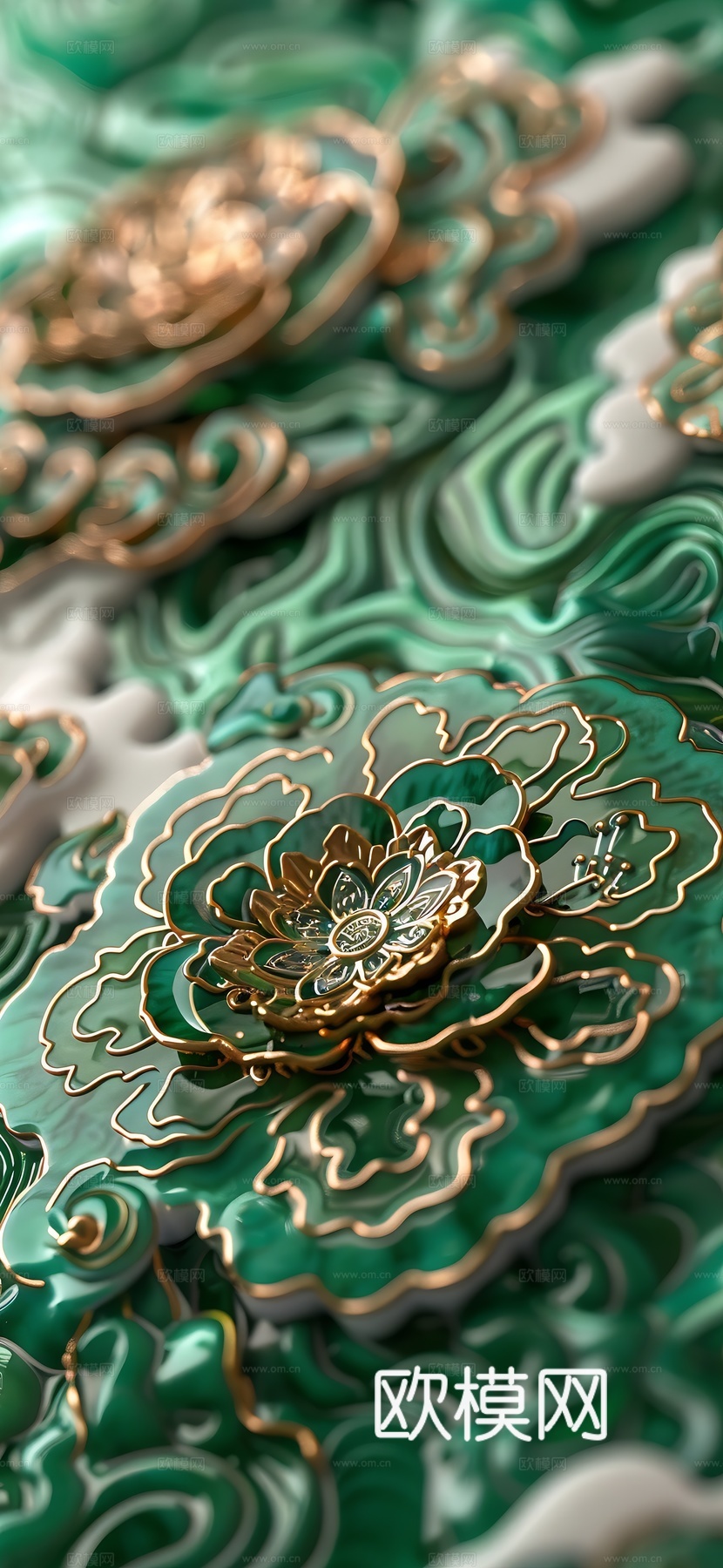 高清新款大美国风国潮元素中式美学壁画壁纸背景