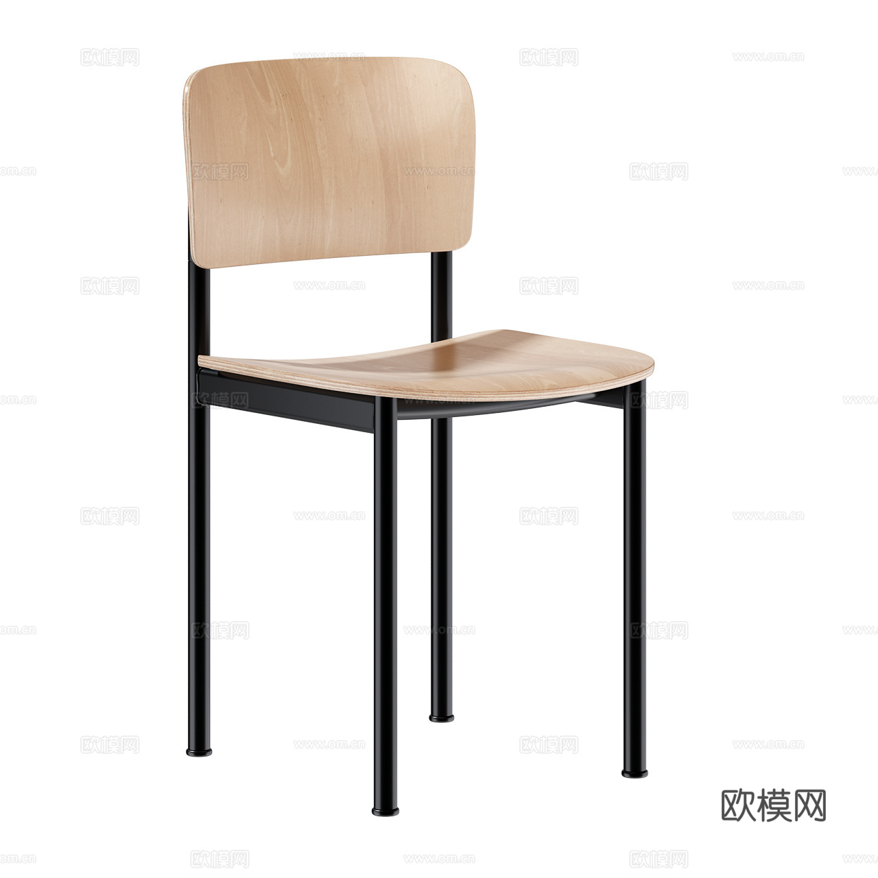 Fredericia 北欧单椅 原木餐椅 极简单椅3d模型
