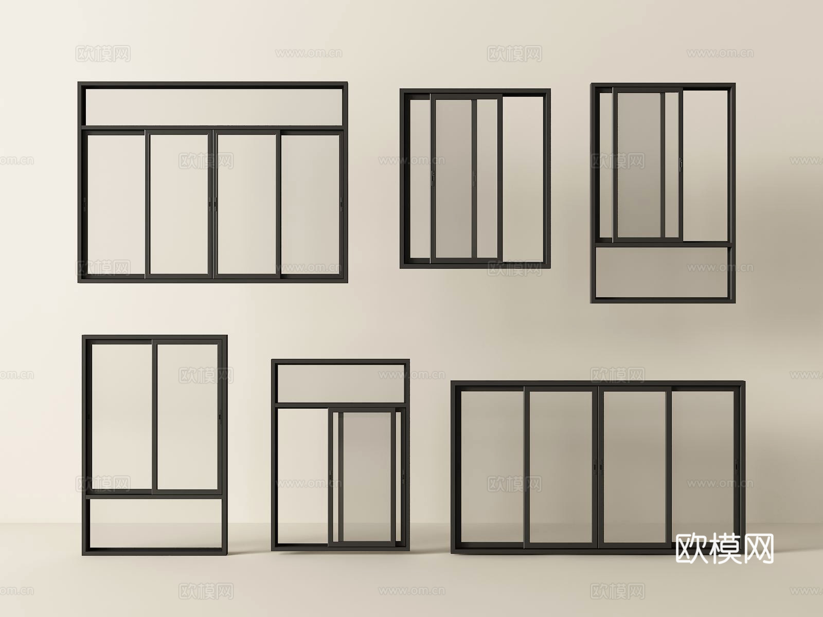 现代窗户推拉窗3d模型