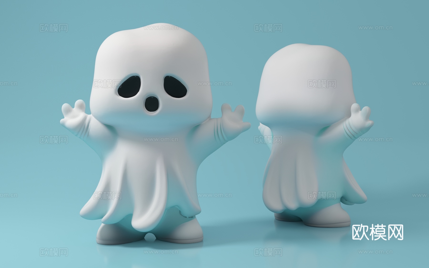 白衣鬼 精灵 死神 Q版 卡通形象 玩偶 玩具 美陈 摆件3d模型