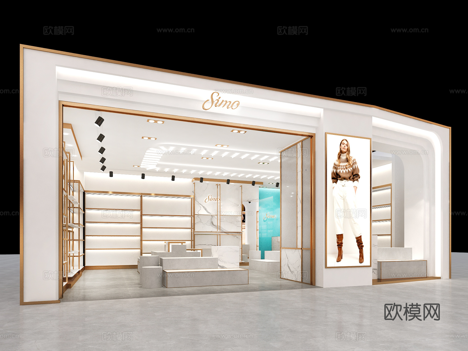 现代简约鞋店3d模型