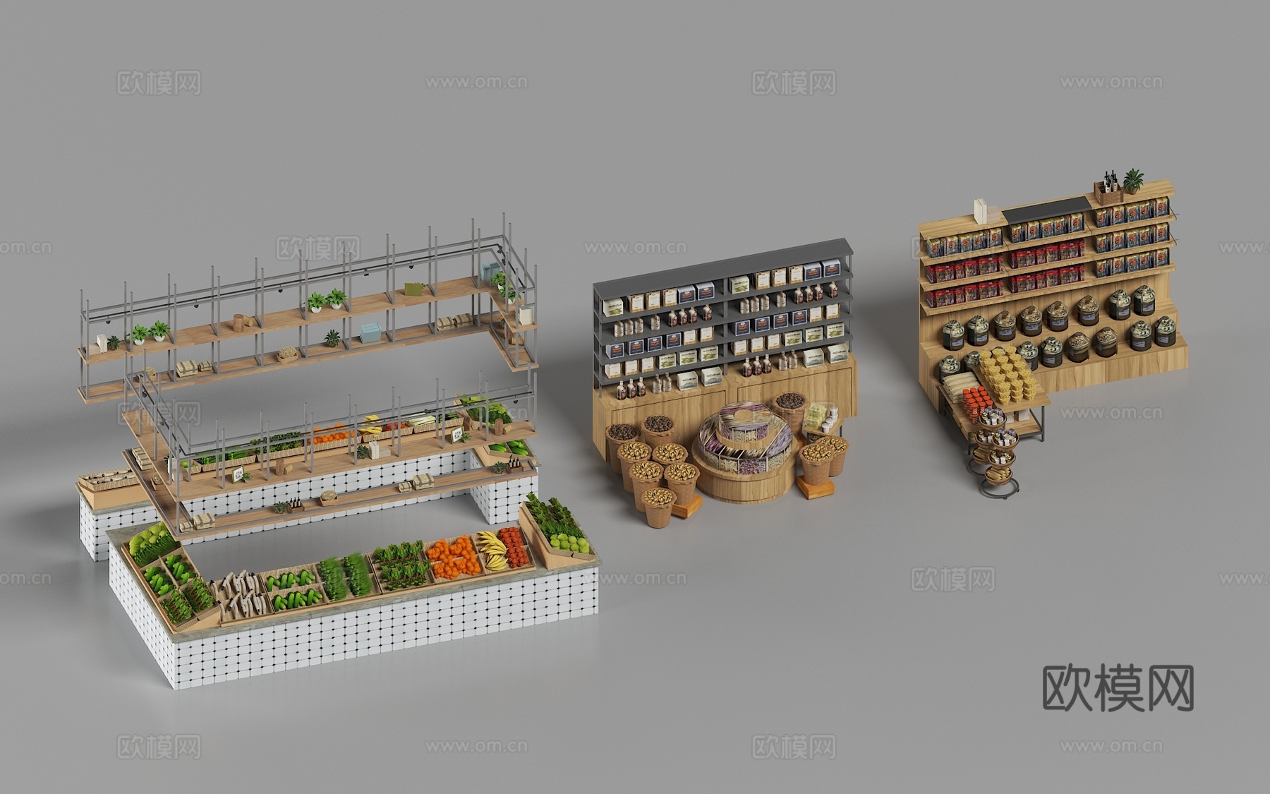 农贸市场菜台3d模型