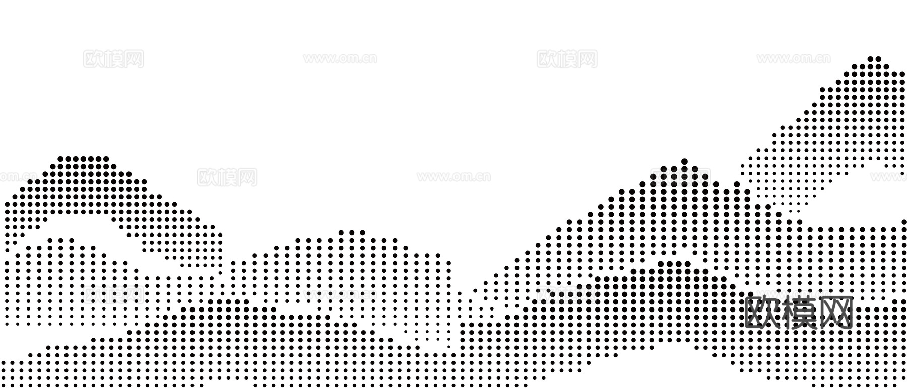 山水穿孔板金属贴图