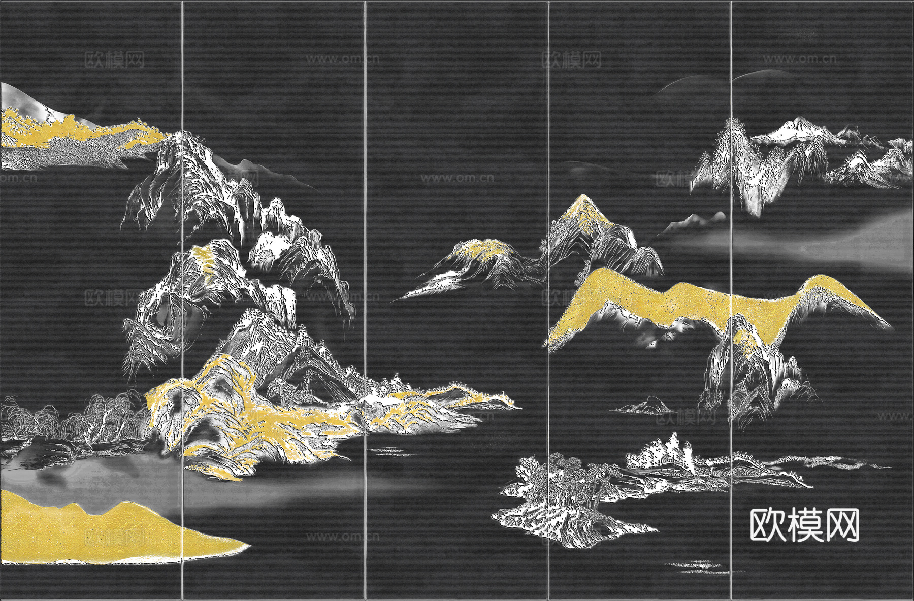 高清新中式楼阁线条肌理背景下载