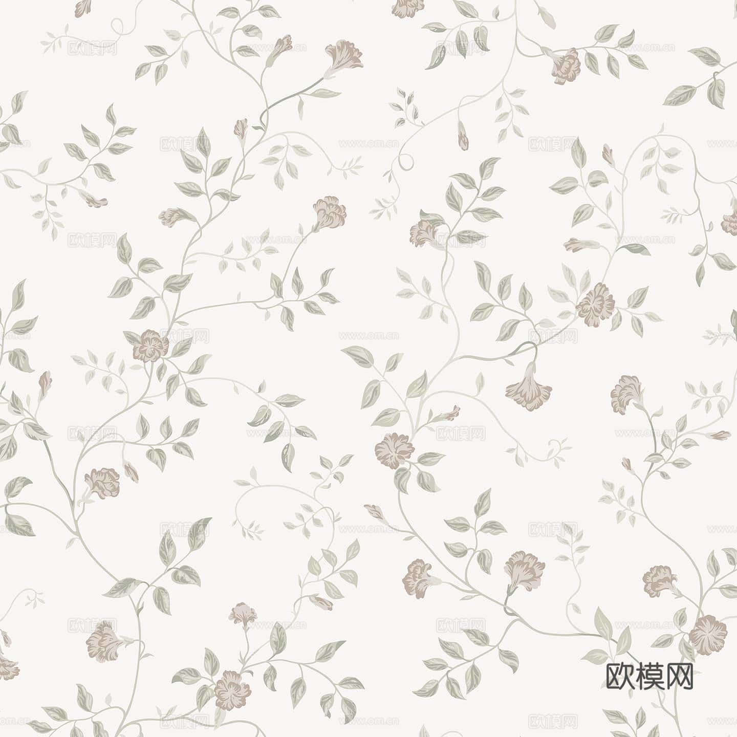 现代简约艺术植物花卉壁纸