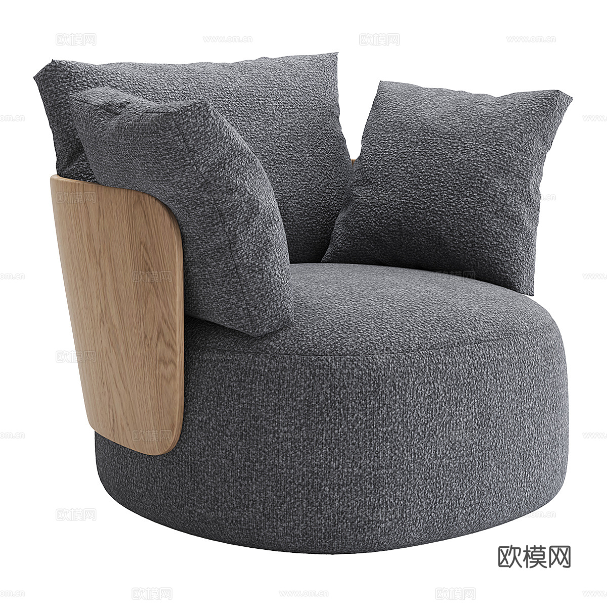 现代意式布艺休闲椅3d模型