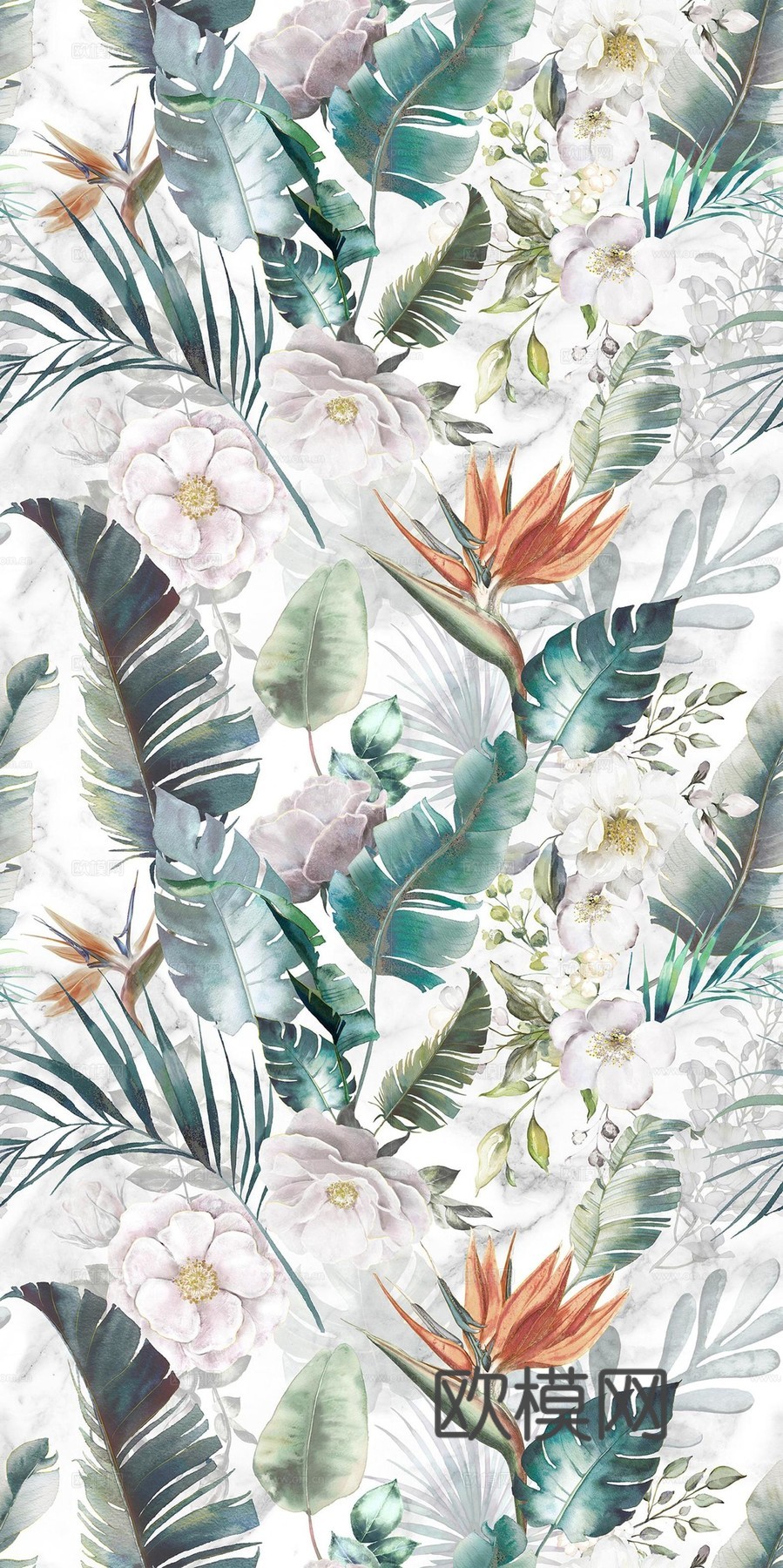 植物印花花砖