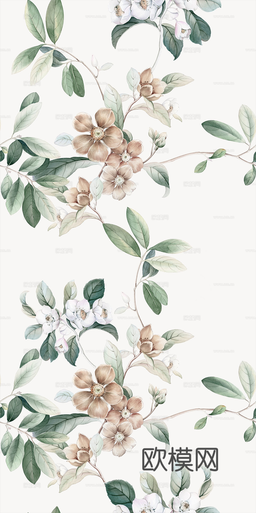 现代简约艺术植物花卉壁纸