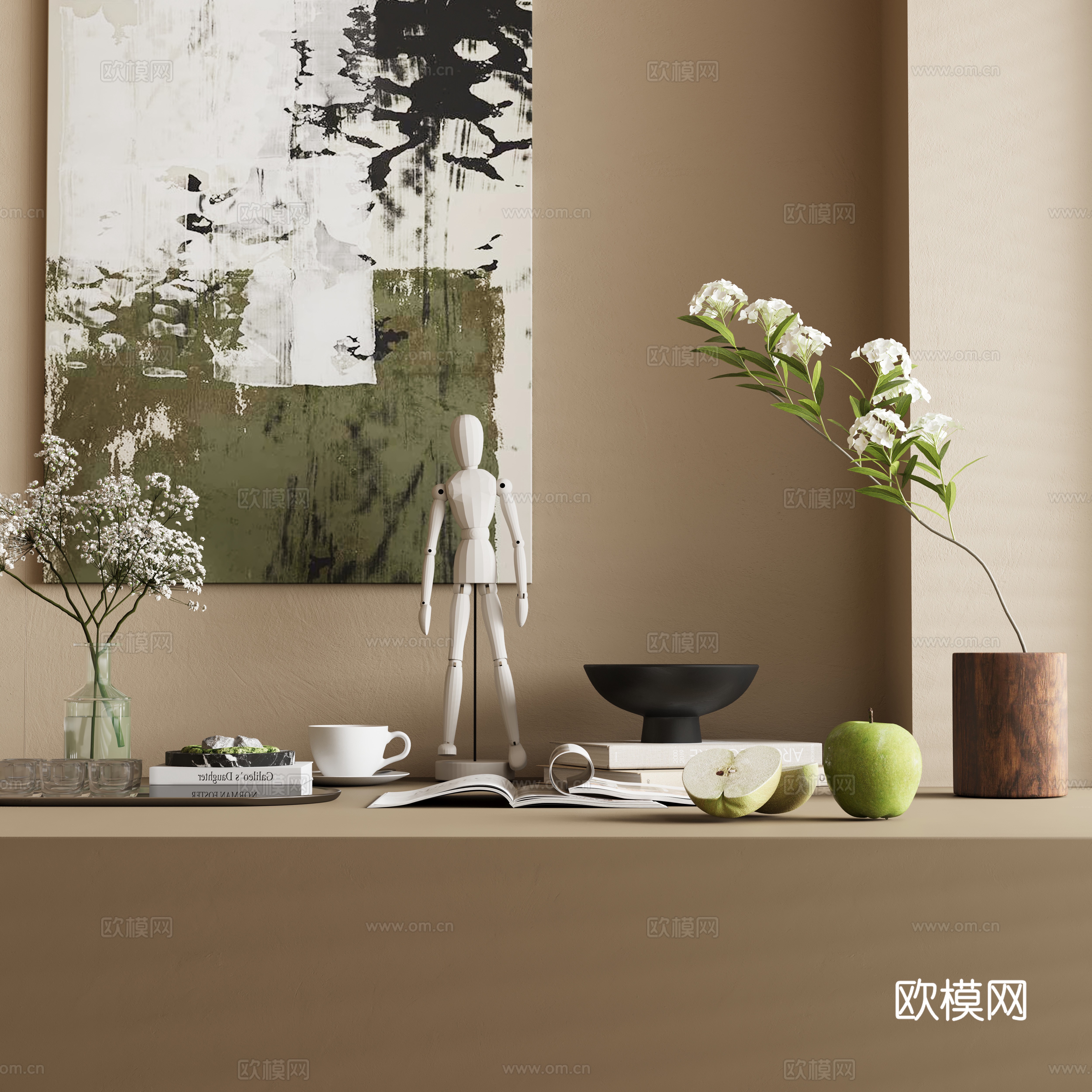 现代装饰摆件组合3d模型