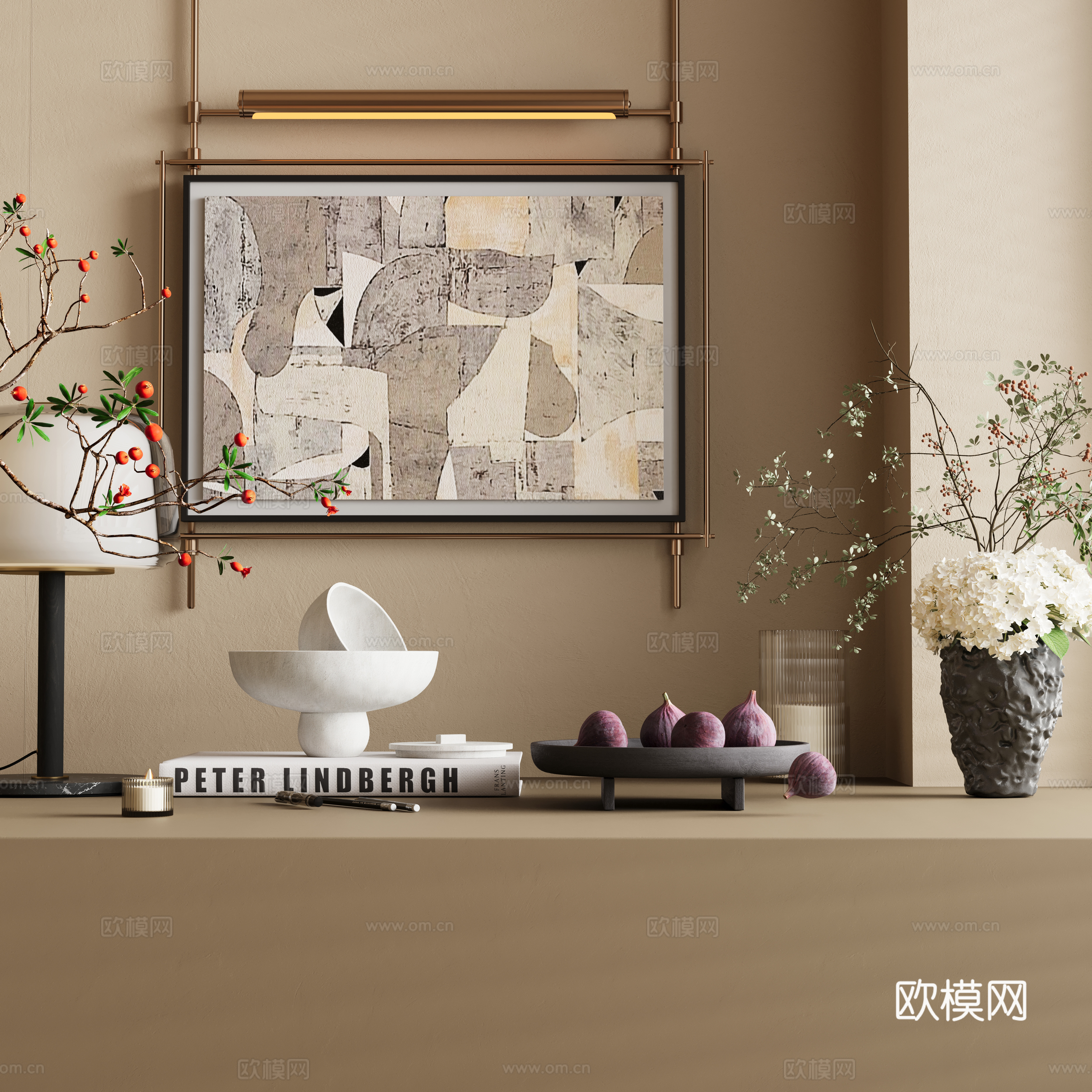 新中式装饰摆件组合3d模型