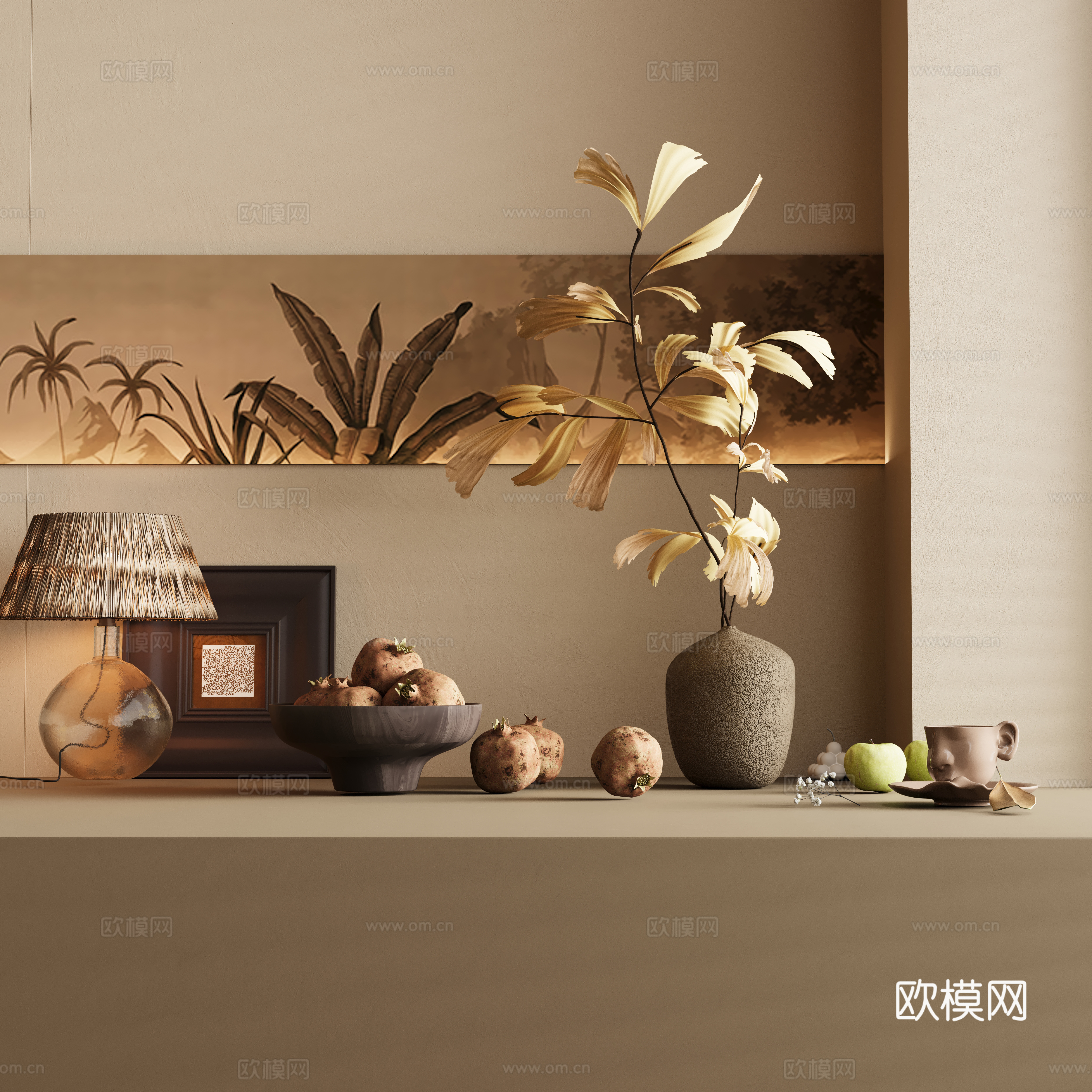 新中装饰摆件组合3d模型