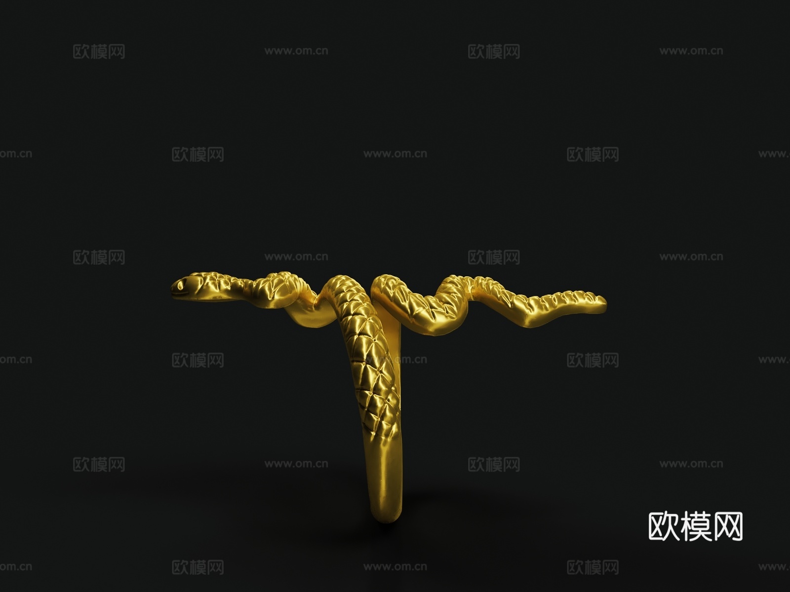 金蛇戒指 首饰 珠宝3d模型