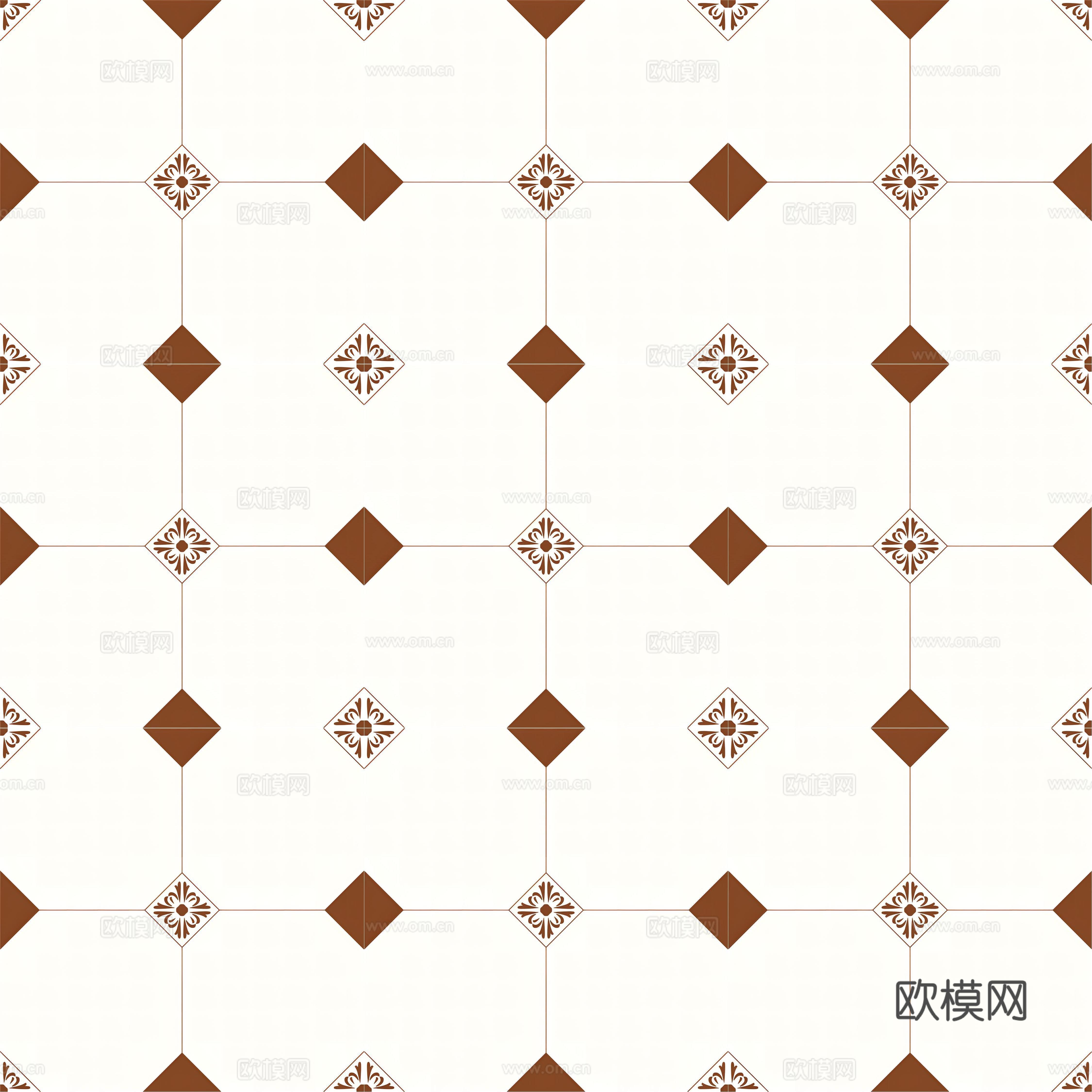 复古彩色拼花花砖贴图