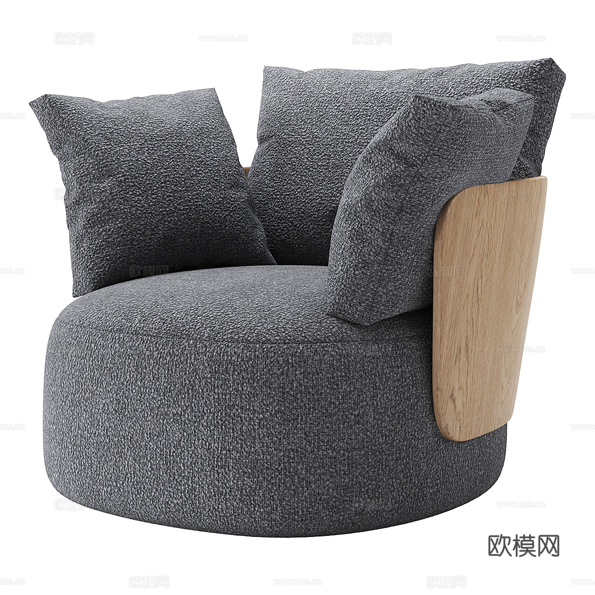 现代意式布艺休闲椅3d模型
