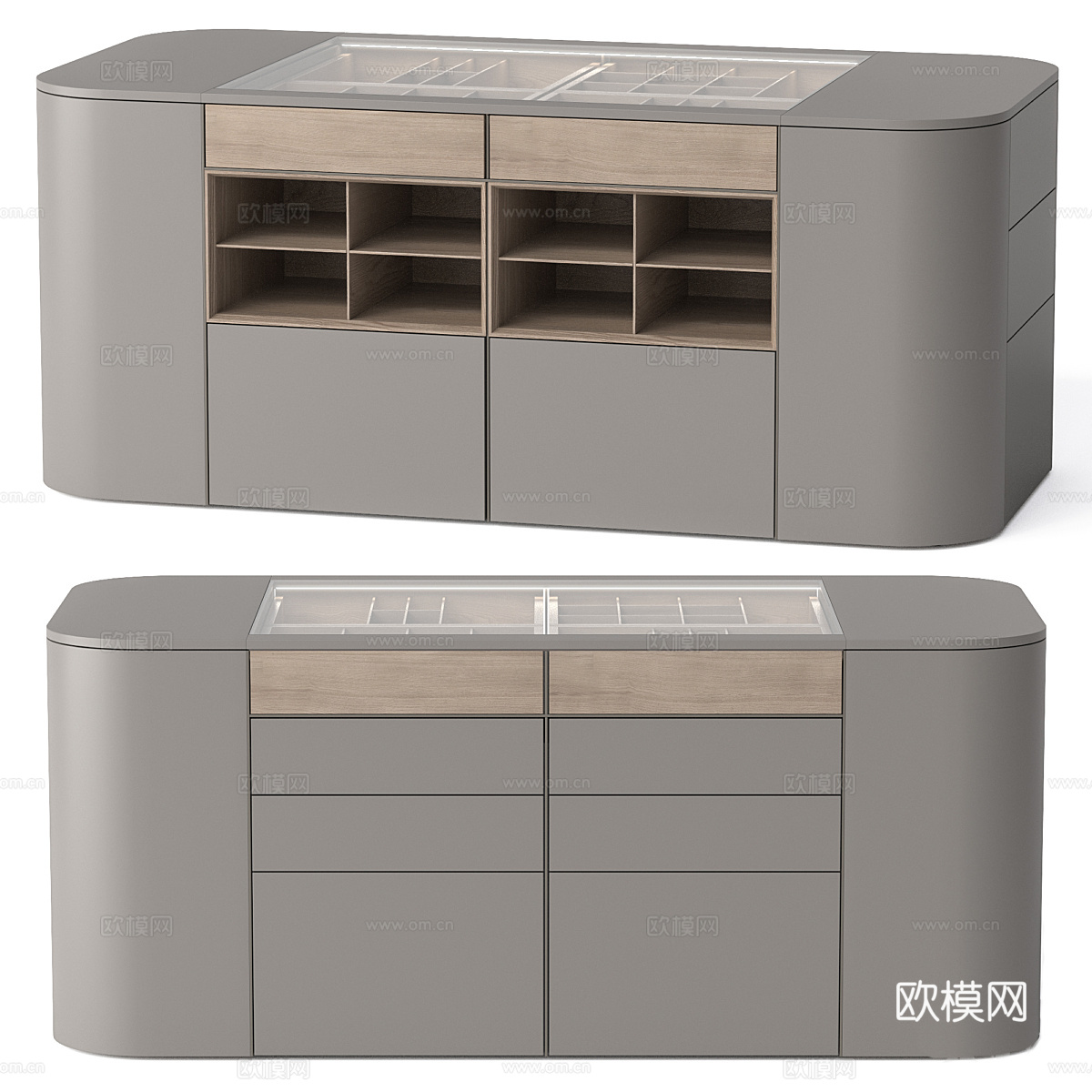 现代意式极简岛台首饰柜3d模型