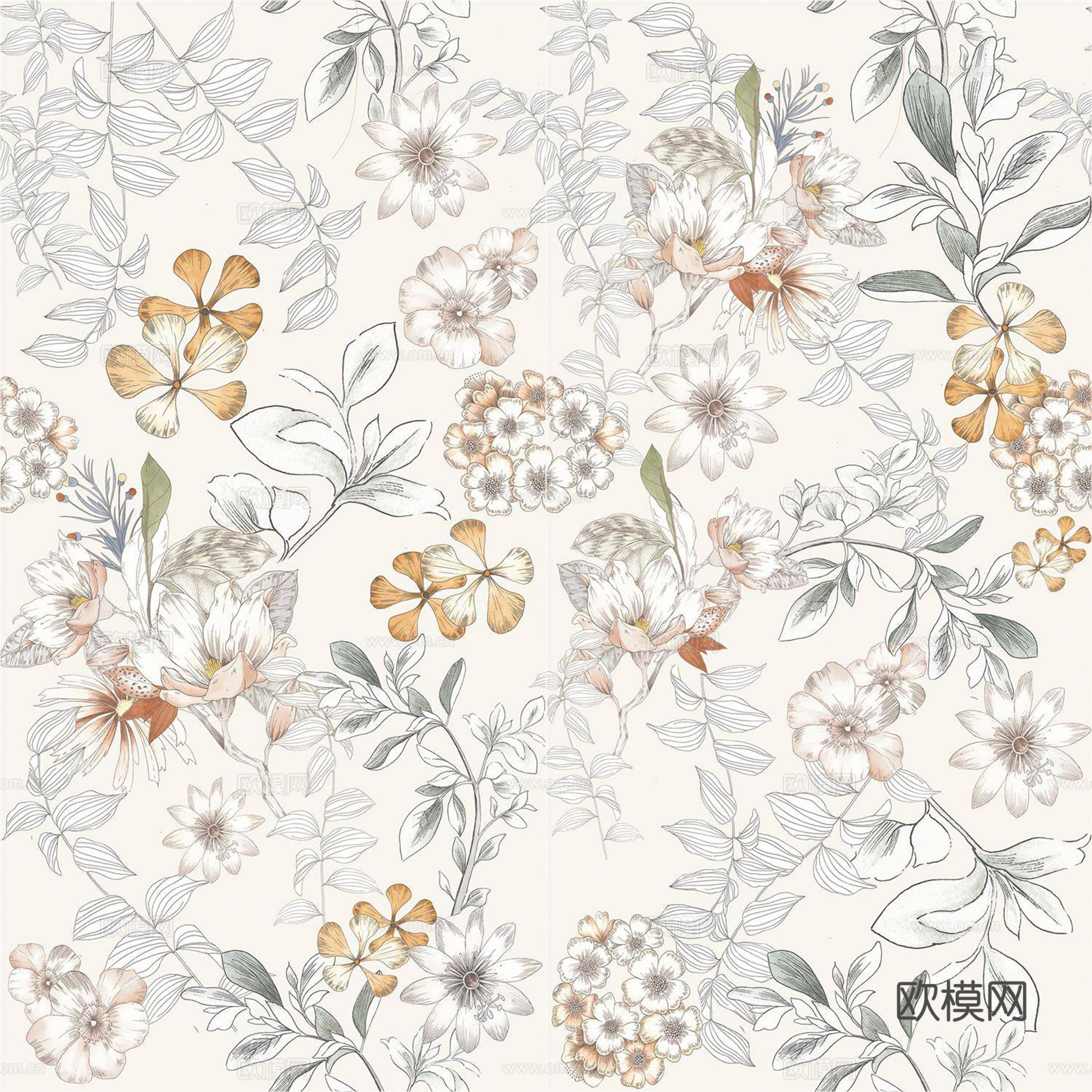 无缝法式花砖瓷砖贴图