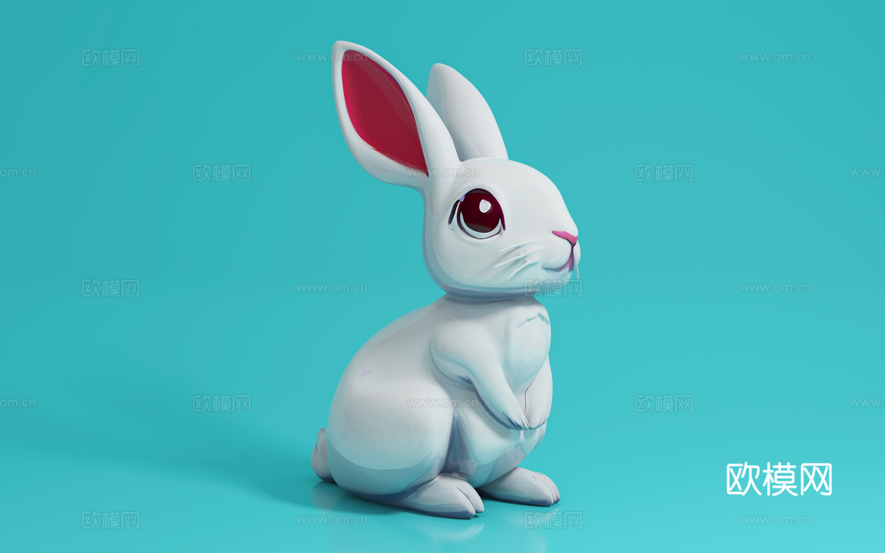 漫画风格兔子 动漫卡通动物 打卡 IP 玩偶 手办 雕像 美3d模型