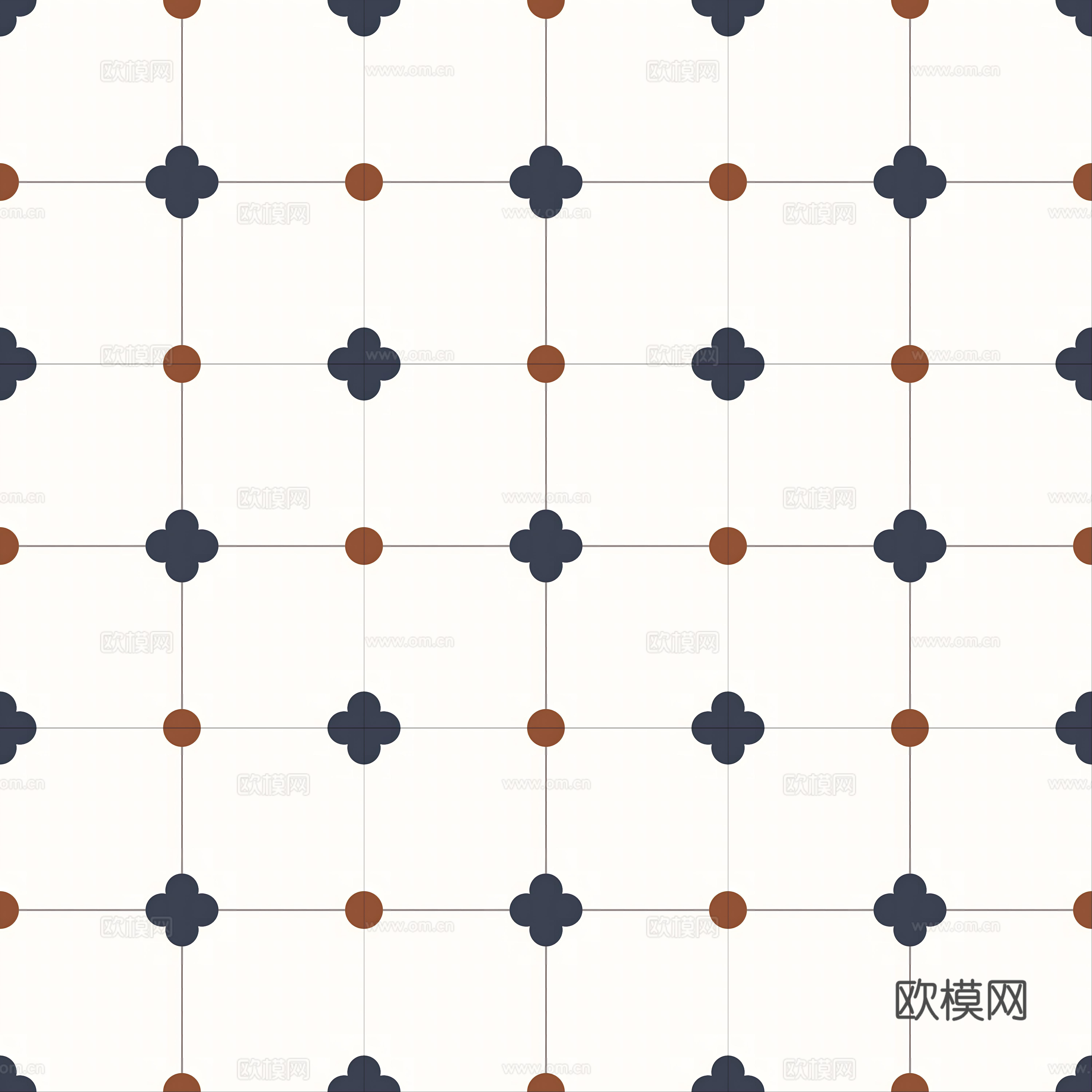 北欧简约花砖贴图